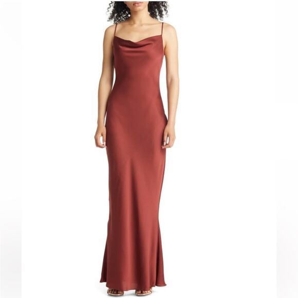 Shona Joy Luxe Bias Cowl Slip Dress 12 - Picture 1 of 10